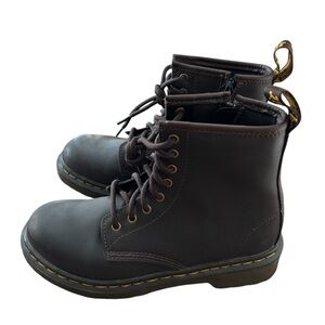 Kids Dr Martens Size 2 Lace Up Boots Inner Zip Up Air Wair Docs